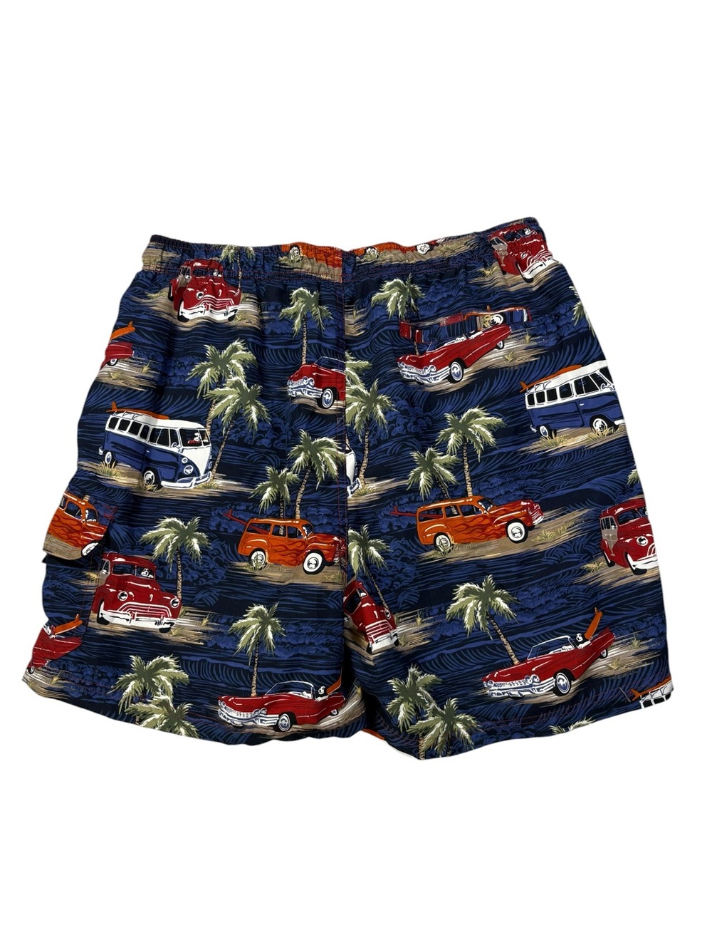 Big Dogs Navy Vintage Volley Swim Shorts with Woody Car | Size XL